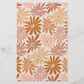 Sinaasappel & Roze Retro Bloemen Groovy Baby Advie (Achterkant)