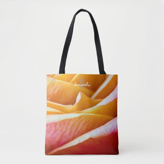 Sinaasappel-roze roos Tote tas (Voorkant)