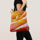 Sinaasappel-roze roos Tote tas (Dichtbij)