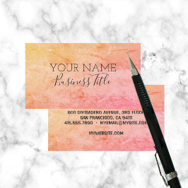 Sinaasappel Roze Rozen Trendy Naam Bedrijfstitel Contactkaartje