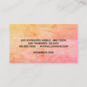 Sinaasappel Roze Rozen Trendy Naam Bedrijfstitel Contactkaartje (Achterkant)