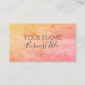 Sinaasappel Roze Rozen Trendy Naam Bedrijfstitel Contactkaartje (Voorkant)