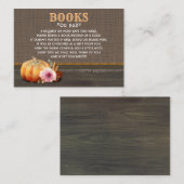 Sinaasappel Roze Rustieke Pompoenen Boeken voor Ba Informatiekaartje (Voorkant / Achterkant)