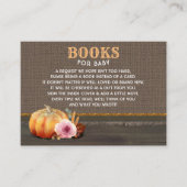 Sinaasappel Roze Rustieke Pompoenen Boeken voor Ba Informatiekaartje (Voorkant)