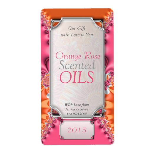 Sinaasappel Roze Stimuleert Etherische Oliefles Et Etiket (Voorkant)