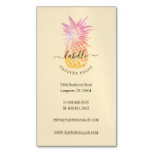 Sinaasappel & Roze Waterverf Tropische Ananas Frui Magnetisch Visitekaartje