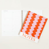 Sinaasappel & Roze Wavy Stripe Modern Minimalist Planner (Display)