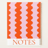 Sinaasappel & Roze Wavy Stripe Modern Minimalist Planner (Achterkant)