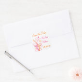 Sinaasappel Roze Wit Bloemen 1.5" Bruiloft Sticker (Envelop)