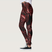 Sinaasappel Rozen rode Gothic Leggings (Links)