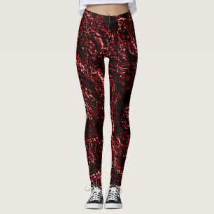 Sinaasappel Rozen rode Gothic Leggings