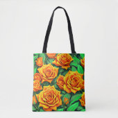 Sinaasappel Rozen Tote Tas (Voorkant)
