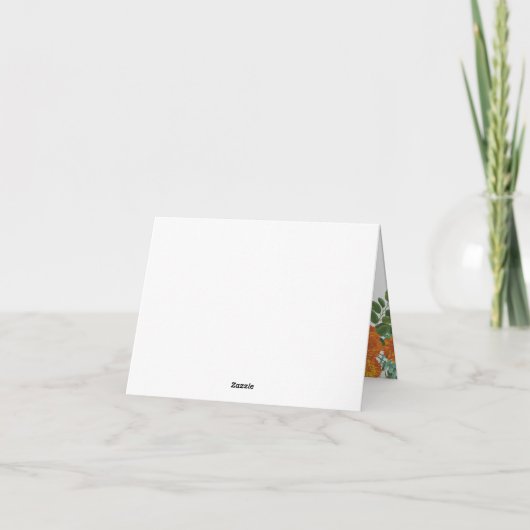 Sinaasappel & Rust Herfst Pioen Roos Bruiloft Dank Bedankkaart (Achterkant)