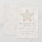 Sinaasappel Rustic Starfish Wedding RSVP Kaart (Voorkant / Achterkant)