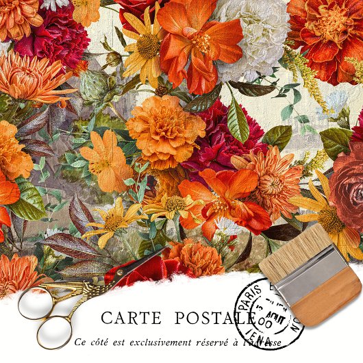  Sinaasappel rustieke bloemen decoupage Tissuepapier