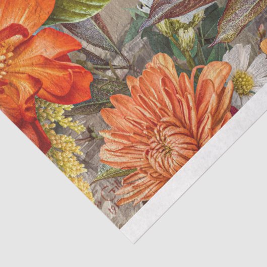 Sinaasappel rustieke bloemen decoupage Tissuepapier (Detail)