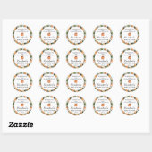 Sinaasappel schatje babyshower bedankbriefje ronde sticker (Vel)