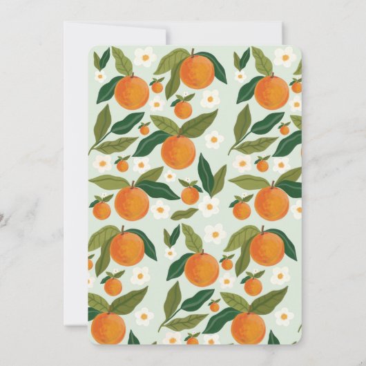 Sinaasappel Schattige Groen Zomer Vrijgezellenfees Kaart (Achterkant)