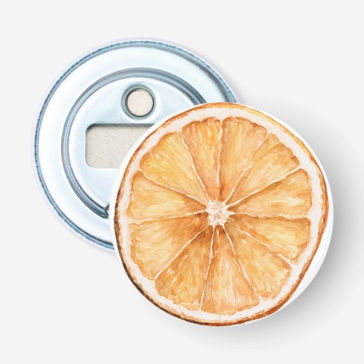 Sinaasappel schijf fruit button flesopener (Voorkant)