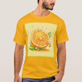 Sinaasappel Schijf Spettering T-shirt (Voorkant)