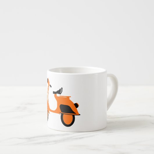 Sinaasappel scooter espresso kop (Voorkant rechts)