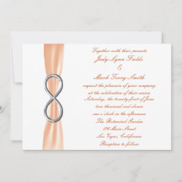 Sinaasappel Silver Infinity bruiloft uitnodiging