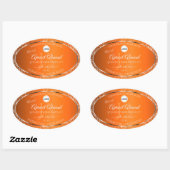 Sinaasappel Silver Logo Initialen Glitter Product Ovale Sticker (Vel)