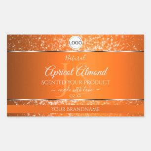 Sinaasappel Silver Logo Initialen Glitter Product Rechthoekige Sticker