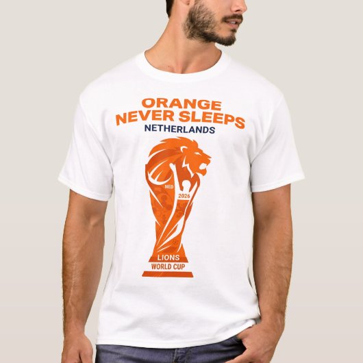 Sinaasappel Slaapt Nooit T-shirt (Voorkant)