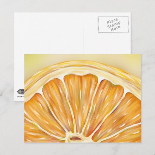 sinaasappel slice-briefkaart "vers samengedrukt" briefkaart (Voorkant / Achterkant)