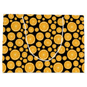 Sinaasappel Slice Citrus Fruit Zwart Groot Cadeauzakje (Achterkant)