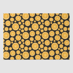 Sinaasappel Slice Citrus Fruit Zwart Tissuepapier