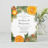 Sinaasappel slice dennen krans bruiloft koppels do kaart (Staand voorkant)