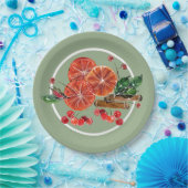 Sinaasappel Slices Cinnamon Sticks Berries herfst Papieren Bordje (Feest)