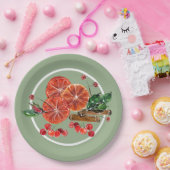 Sinaasappel Slices Cinnamon Sticks Berries herfst Papieren Bordje (Feest)