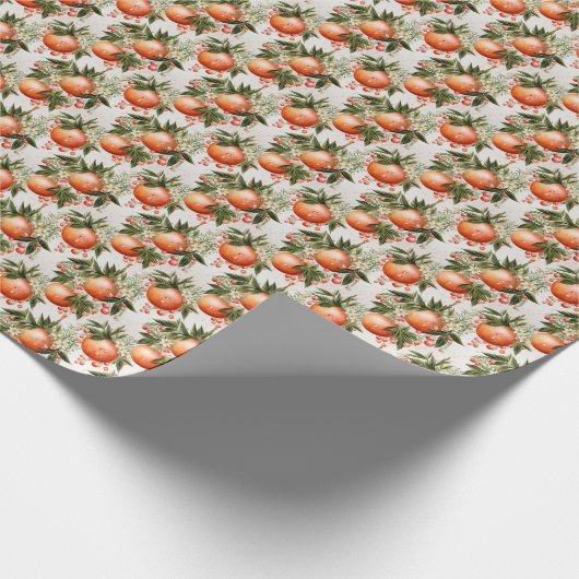 Sinaasappel Spice: Sinaasappel & Goud Cadeaupapier (Hoek)