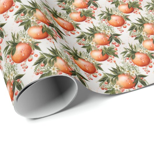 Sinaasappel Spice: Sinaasappel & Goud Cadeaupapier (Rol Hoek)