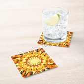 Sinaasappel Starburst Ontwerp Papier Onderzetter (Insitu)