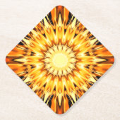 Sinaasappel Starburst Ontwerp Papier Onderzetter (Voorkant)