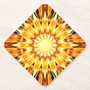 Sinaasappel Starburst Ontwerp Papier Onderzetter