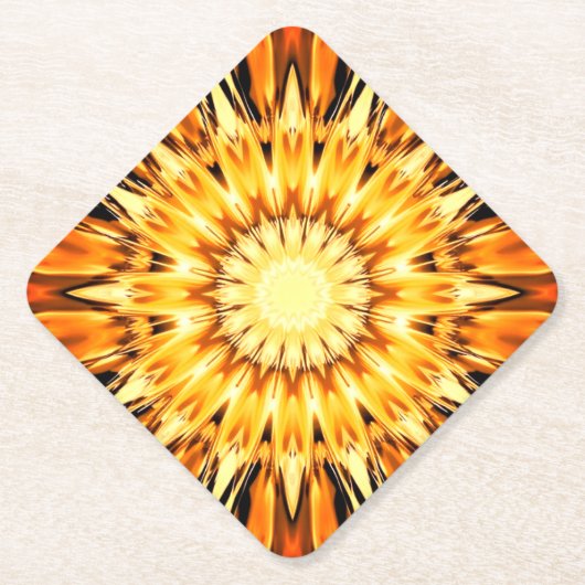 Sinaasappel Starburst Ontwerp Papier Onderzetter (Voorkant)