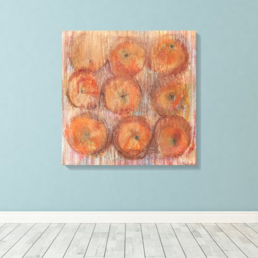 Sinaasappel Stilleven Grote muurkunst Canvas Print (Insitu (Houten vloer))