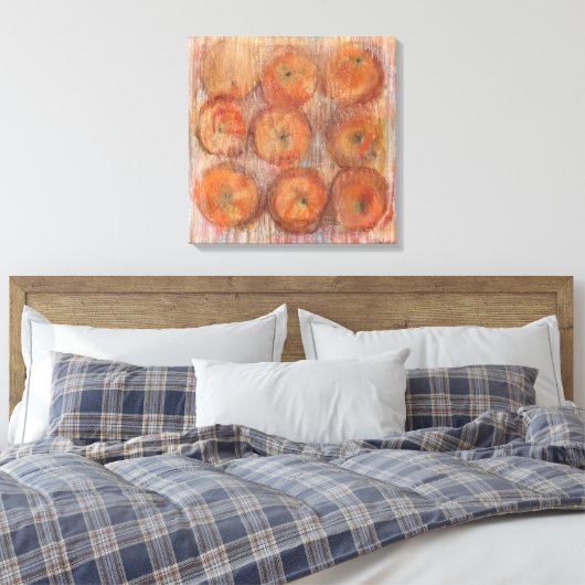 Sinaasappel Stilleven Grote muurkunst Canvas Print (Insitu (Slaapkamer))