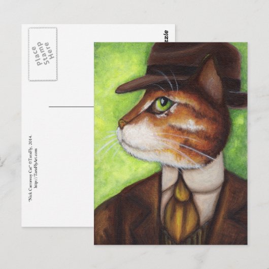 Sinaasappel Stropdas Pet Briefkaart (Voorkant / Achterkant)