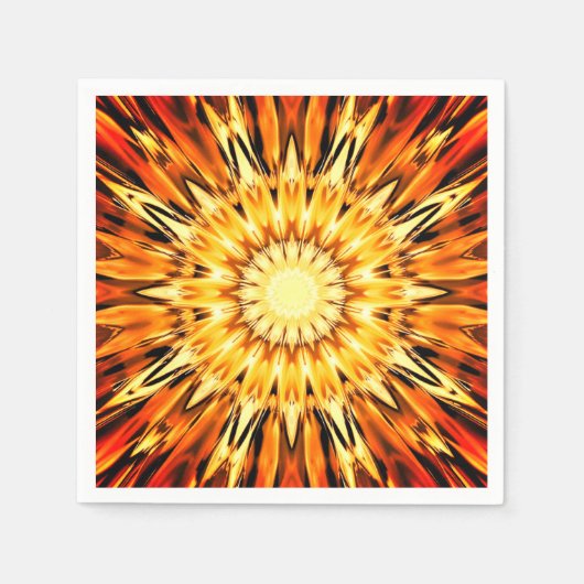 Sinaasappel Sunburst Papier servet (Voorkant)