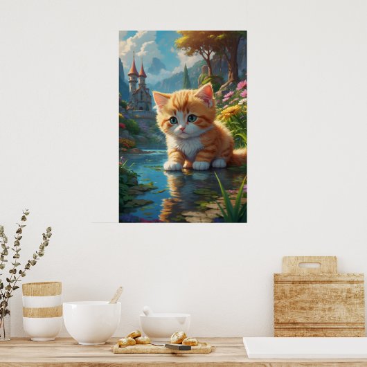 *~* Sinaasappel Sweet AP68 2:3 Kitten Schattige Ta Poster (Keuken)