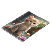 Sinaasappel Tabby Cat Zittend Tussen Bloemen Notitieboek (Linkerzijde)