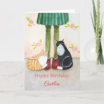 Sinaasappel Tabby en Tuxedo Kat Knuffel Verjaardag