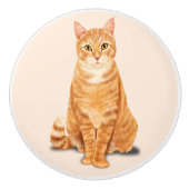 Sinaasappel Tabby Kat Op Maat Keramische Knop (Voorkant)