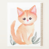 Sinaasappel Tabby Kat Watercolor Kitten Planner (Achterkant)
